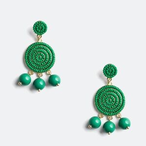 Green beaded earrings